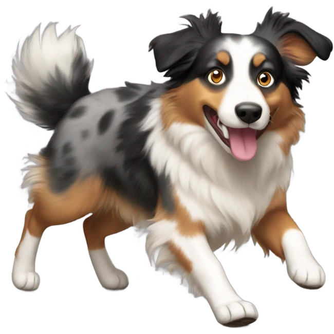 Australian Shepard run  emoji