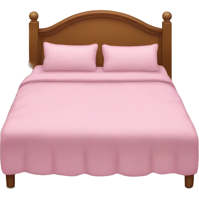 Bed with pink pillows and blankets emoji