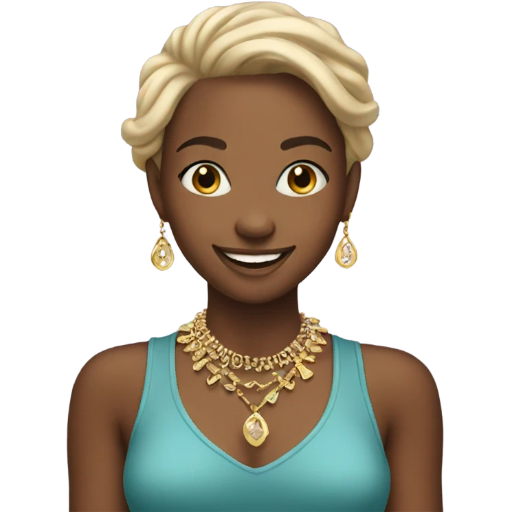 smiling girl with jewelry emoji