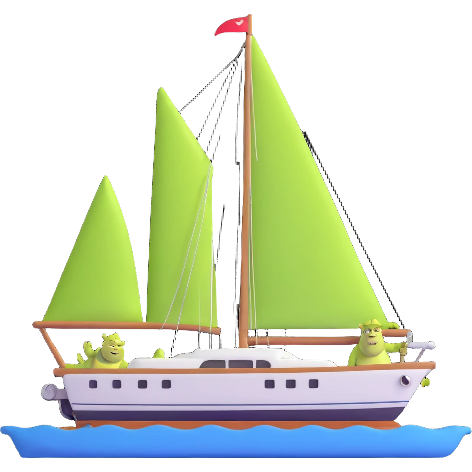 Shrek on a yacht emoji