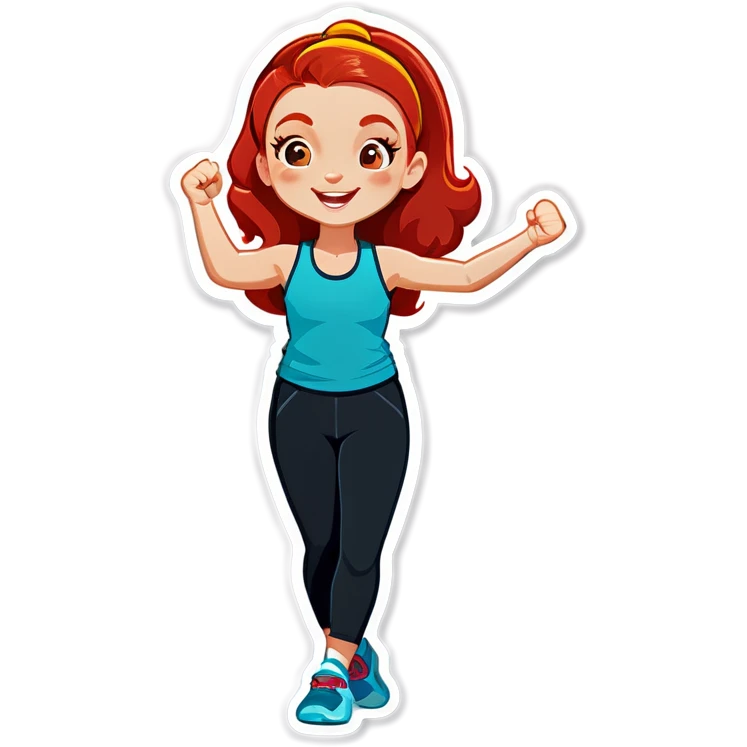 Redhead exercising emoji