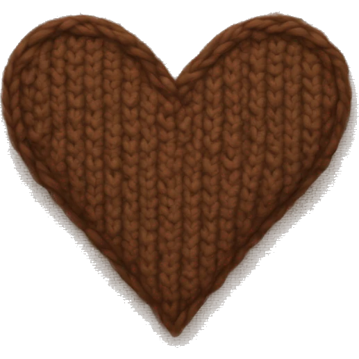 Brown knit heart  emoji