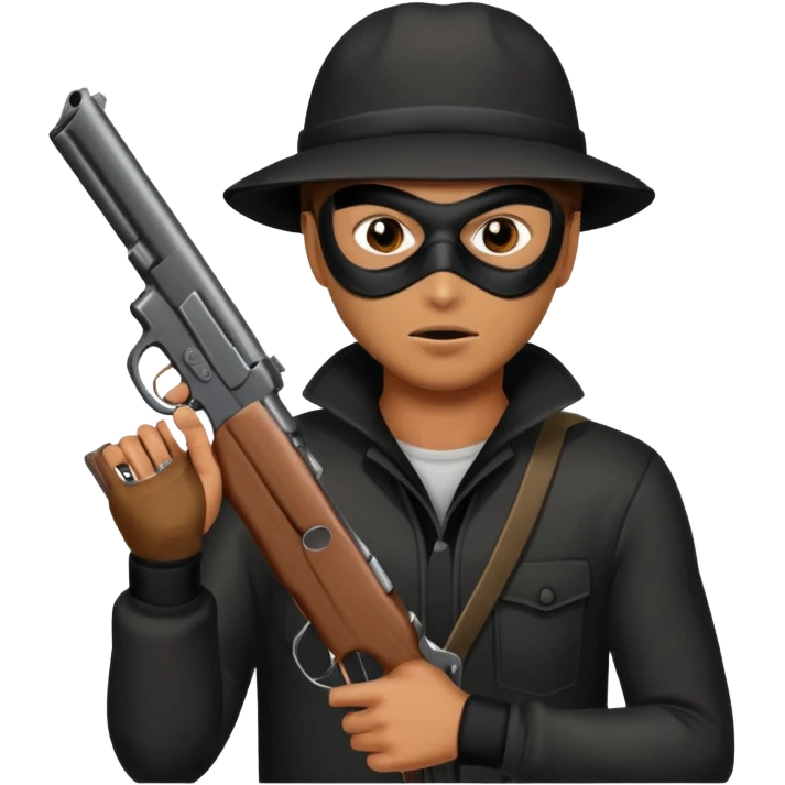 Robber with gun emoji