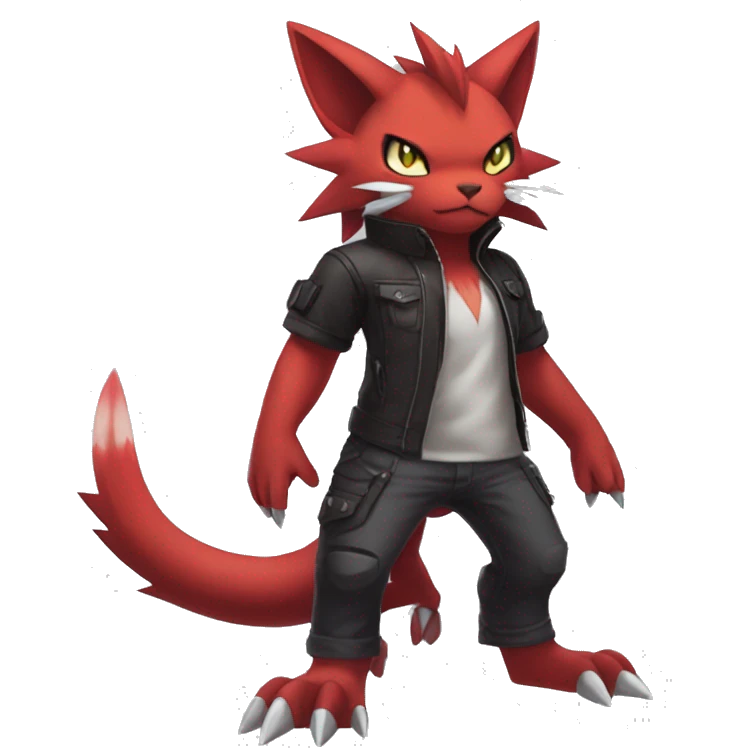  Kawaii Edgy Cool Beautiful Guilmon-Torracat-Zoroark full body emoji