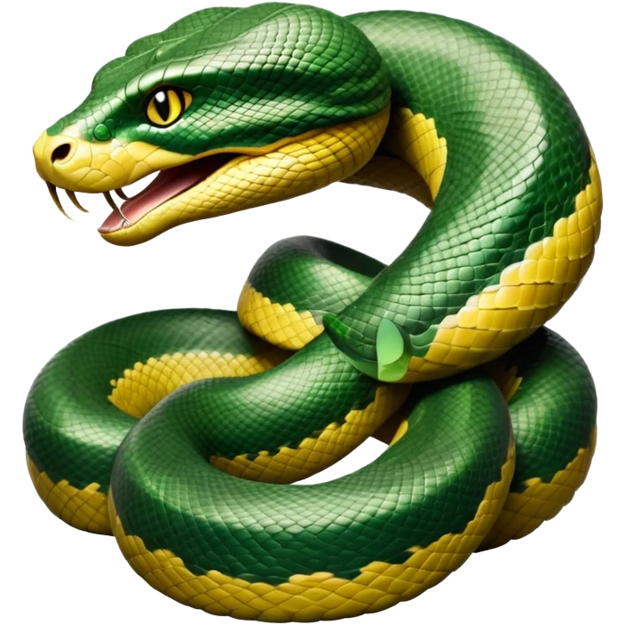 cinematic-anaconda-realistic-full-body-coiled-emoji,-thick-muscular-body-wrapped-in-powerful-loops,-smooth-green-and-black-patterned-scales-glinting-under-the-light,-head-raised-slightly,-piercing-golden-eyes-staring-intensely,-simplified-yet-realistic-focused-features,-highly-detailed,-glowing-with-an-almost-sarcastic-glow emoji