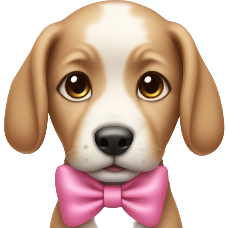 Puppy with a pink bow emoji