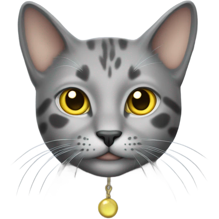 Small grey cat with small yellow spots emoji