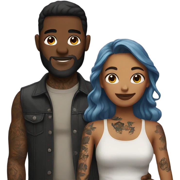Couple with tattoos  emoji