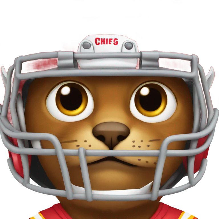 Cat wearing chiefs helmet emoji