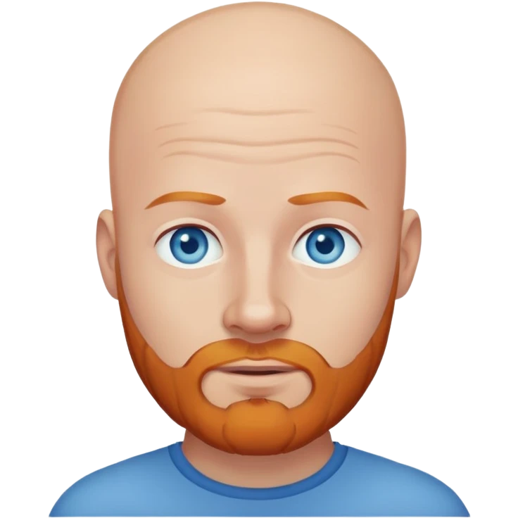 White bald man with blue eyes and ginger beard emoji