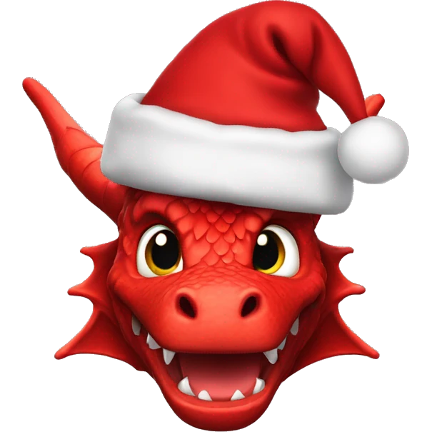 Welsh dragon with Christmas hat emoji