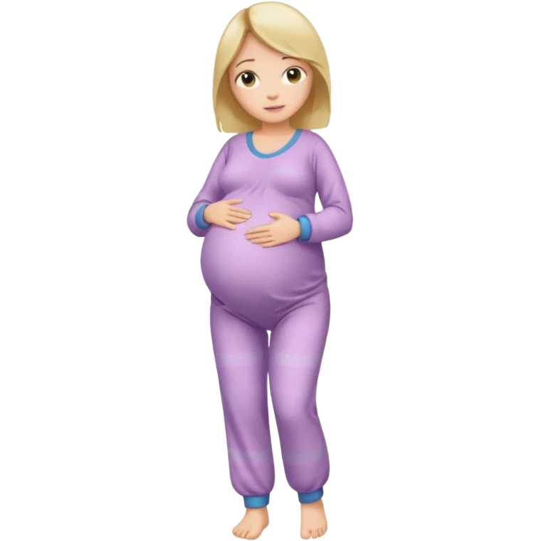 беременная девушка в полный рост в пижаме emoji