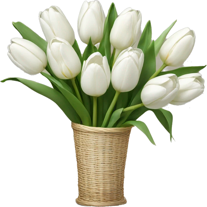 bouquet of white tulips emoji
