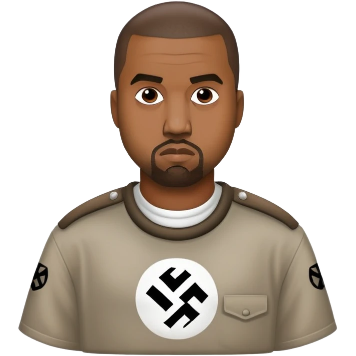 Kanye West wearing nazi shirt emoji