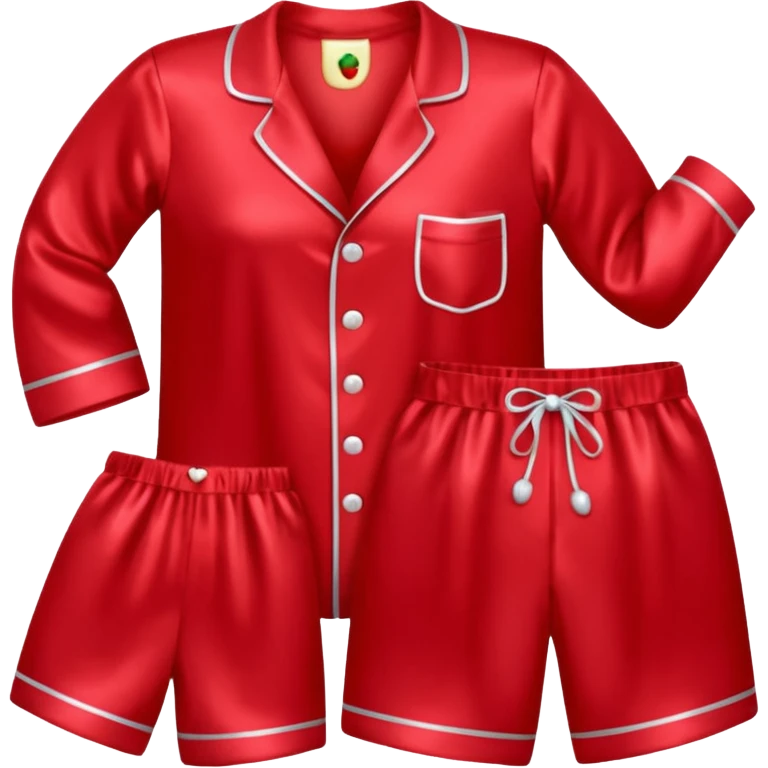 Pijama de satin color cherry emoji