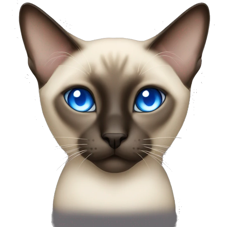 Siamese cat with bright blue crossed eyes emoji