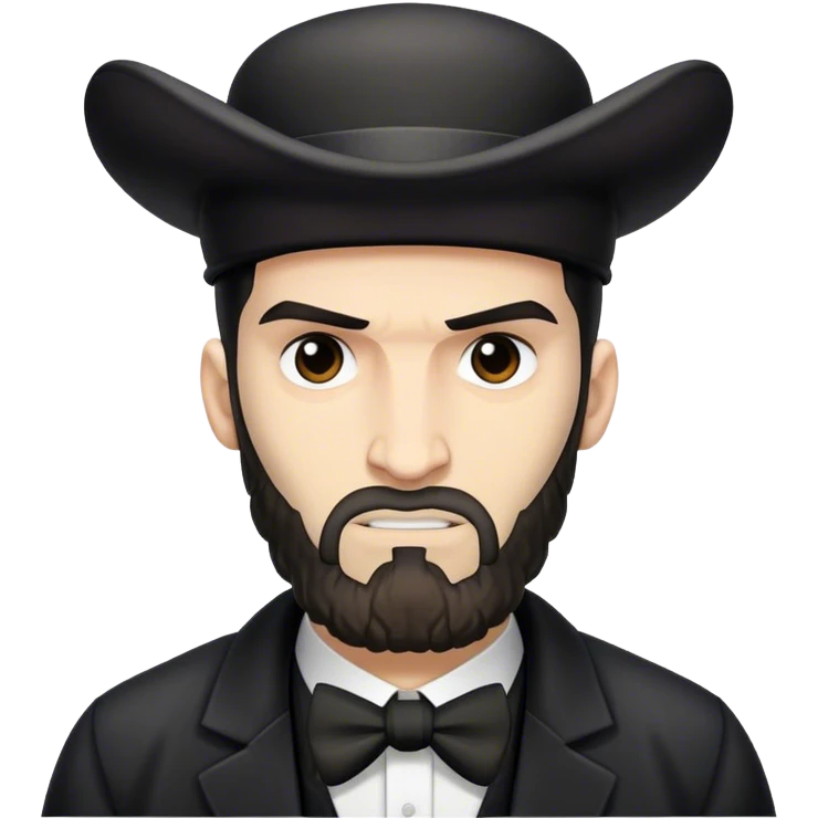 The punisher with Hasidic Jew hair style emoji