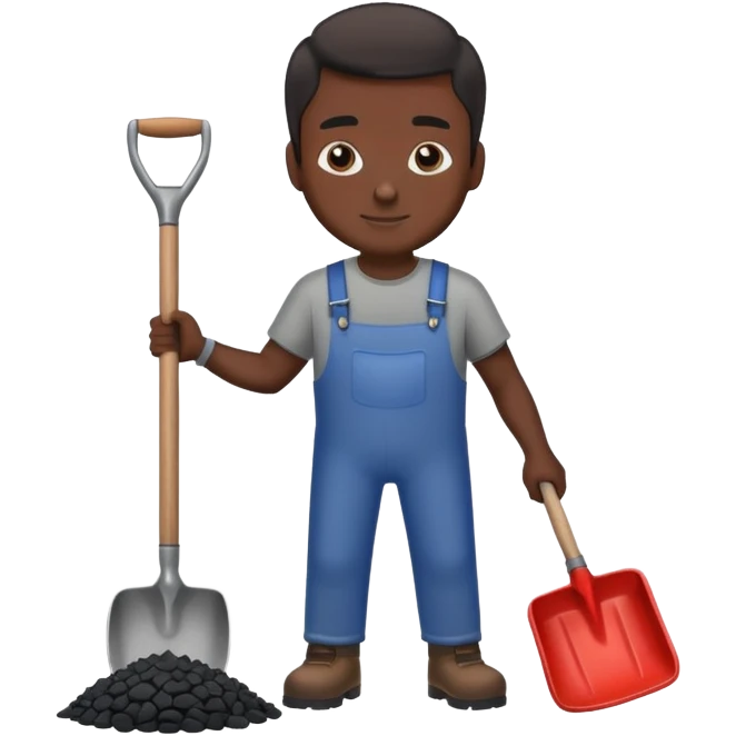 Guy shoveling Coals￼ emoji