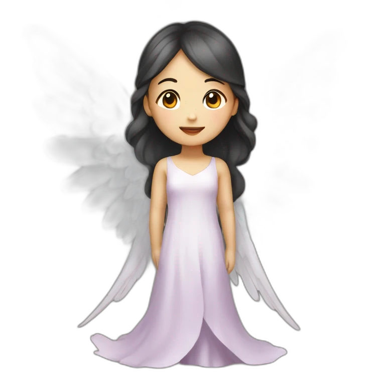 Asian angel girl with wings emoji