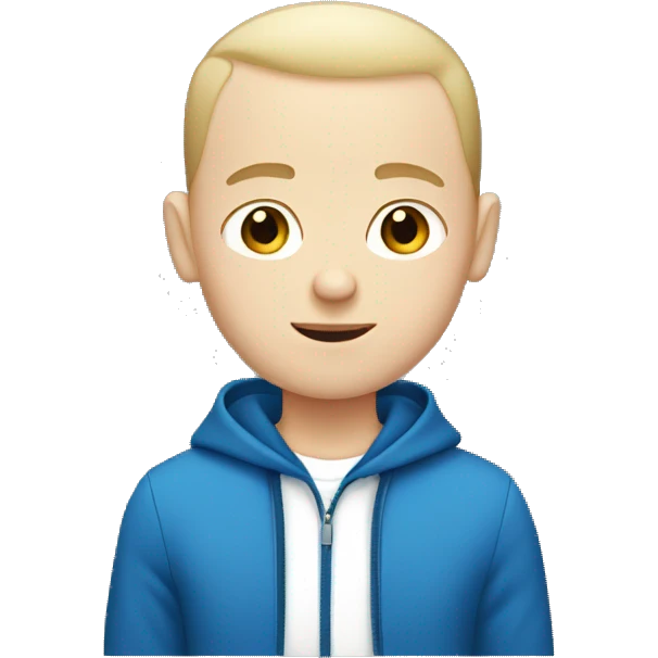 White boy with buzz cut and blue eyes  emoji