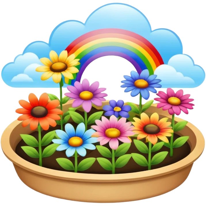 Rainbow + flower tray,Sky Gardener. emoji