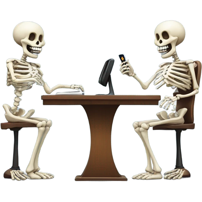 Skelton dialing on the phones  emoji