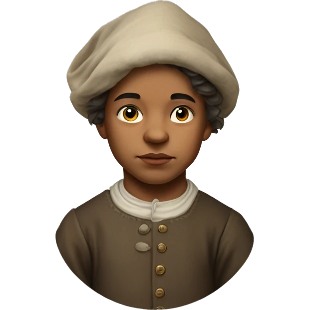 18th century peasant boy without headdress photorealistic serious emoji
