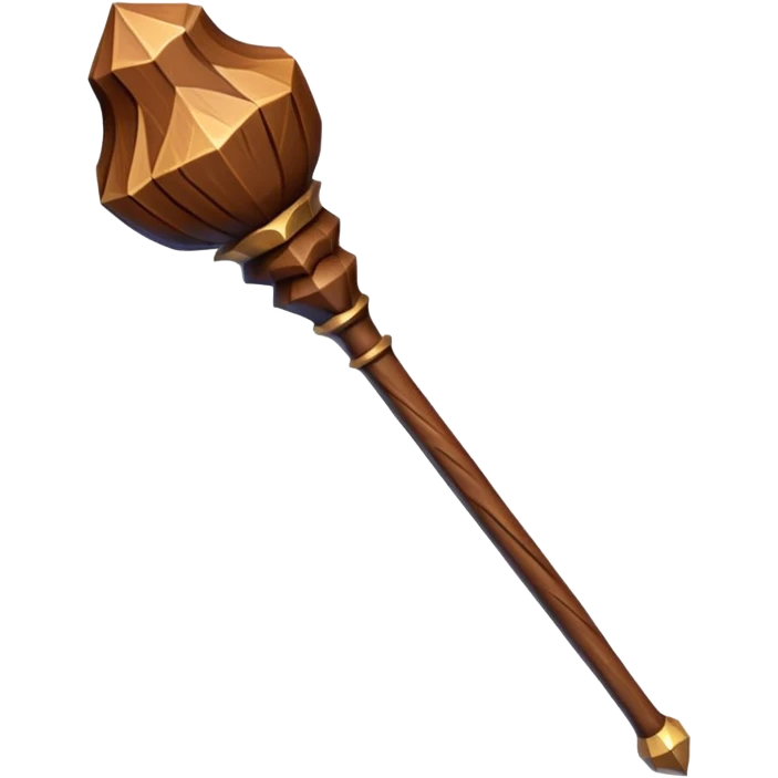 fantasy magic wooden staff low poly emoji