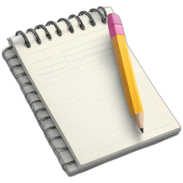 a notepad with a pencil emoji