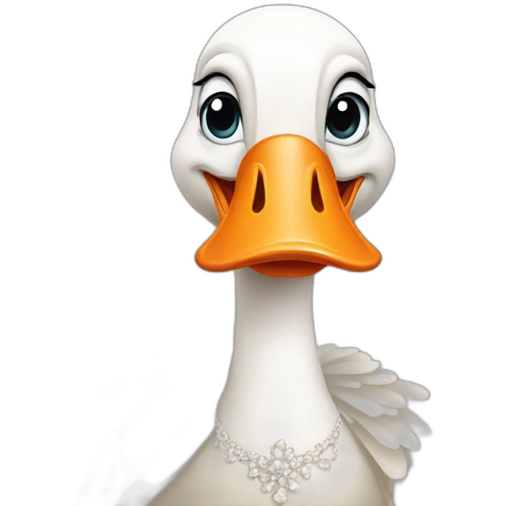 a goose in an elegant dress emoji