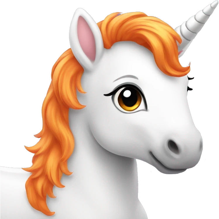 Baby unicorn with orange hair emoji
