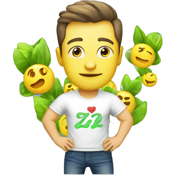 Zelensky in a T-shirt with the inscription Z emoji
