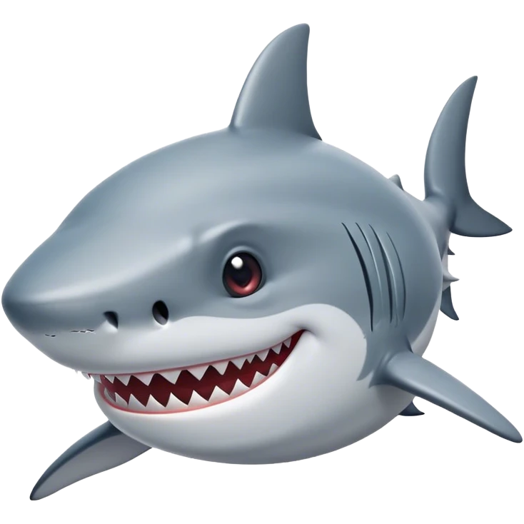 smiling shark in school emoji