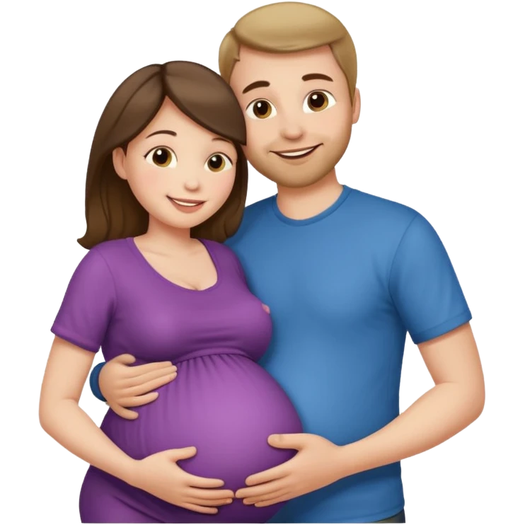 Femme enceinte homme fais bisous sur le ventre emoji