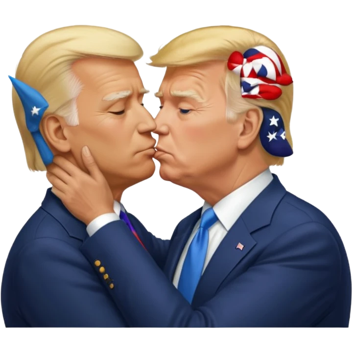 Trump kissing Joe Biden emoji