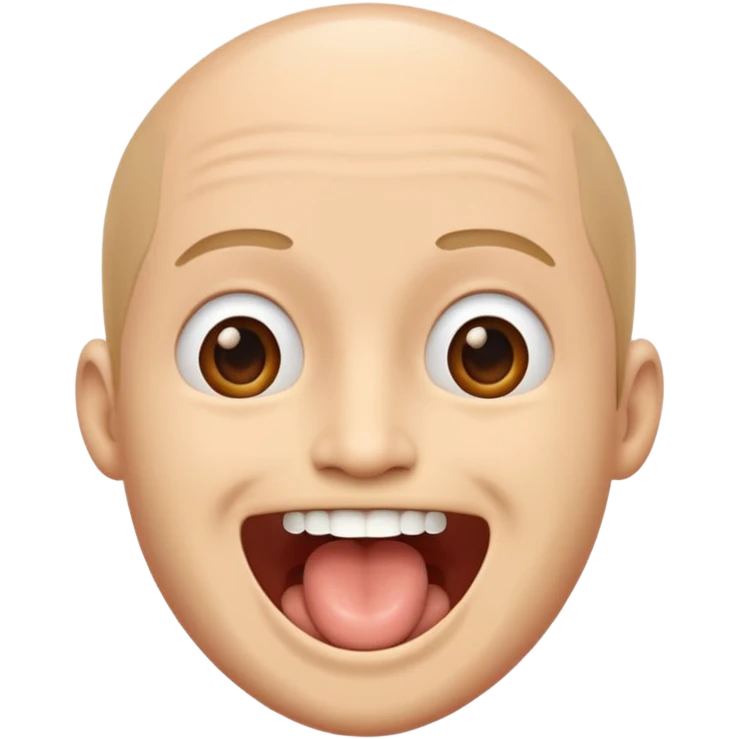 Smiling with a penis coming out of mouth emoji