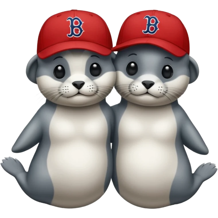Two seals in love at a Red Sox game emoji