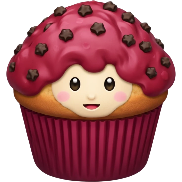 burgundy muffin emoji