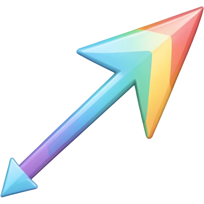 Pastel rainbow arrow pointing left emoji