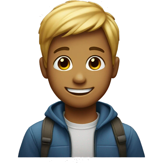 boy talking with a smile emoji