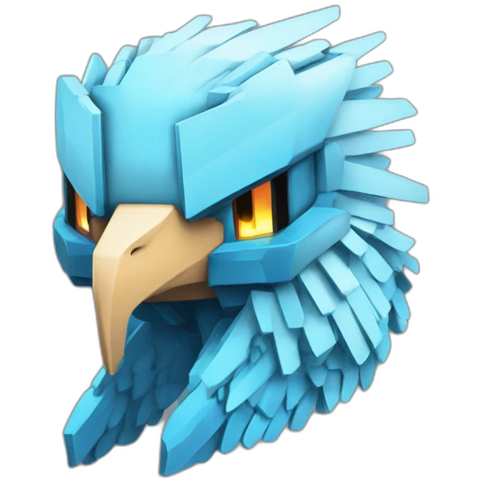 Minecraft Articuno Cyberpunk Head emoji