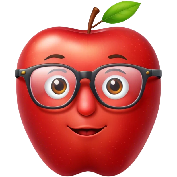 Apple with glasses  emoji