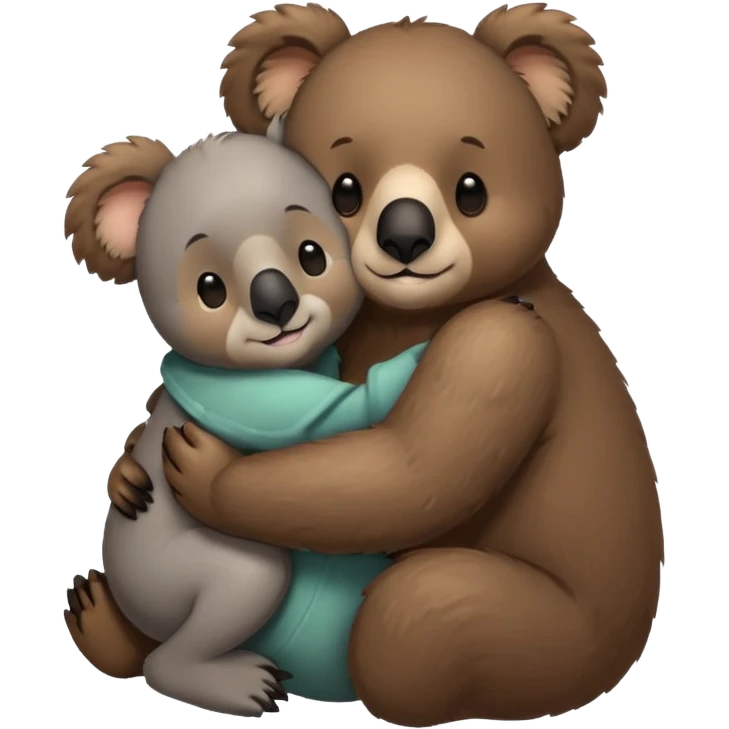 Bear cuddles with koala  emoji