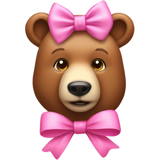 A bear with a pink bow in her head emoji