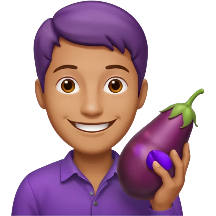 Man and eggplant emoji
