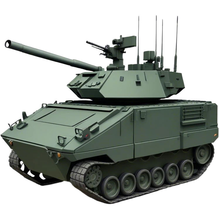 Stryker M1126 (2020) – Cinematic-realistic Stryker M1126 armored personnel carrier, its dark grey-green hull speeding down a war-torn street. The eight large tyres grip the cracked pavement as infantry hunker inside, the turret-mounted .50 cal machine gun scanning rooftops for threats under the eerie glow of distant fires. emoji