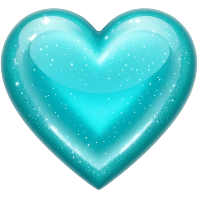 semi transparent gllitery turquoise heart iphone emoji emoji