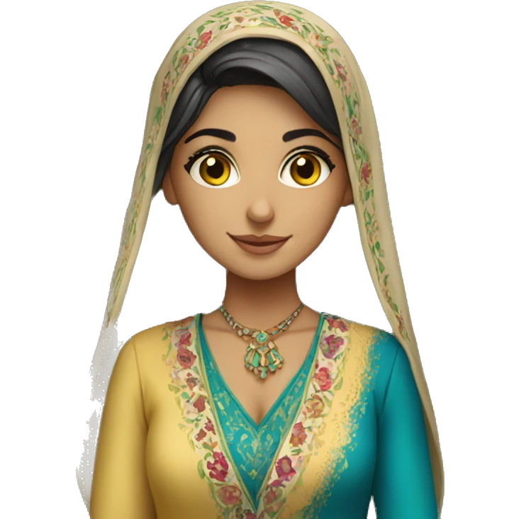A persian girl wearing traditional Persian clothing  emoji