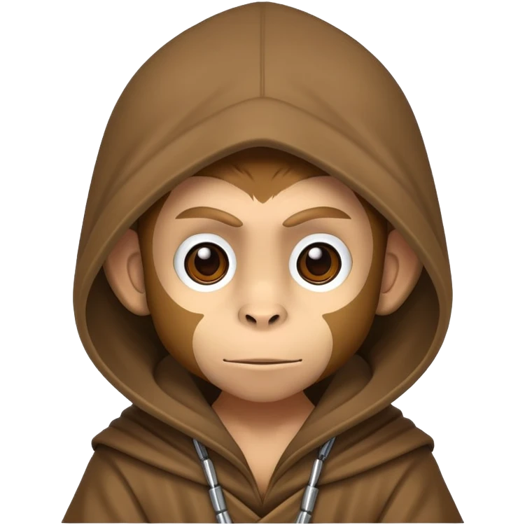Jedi with hood monkey emoji