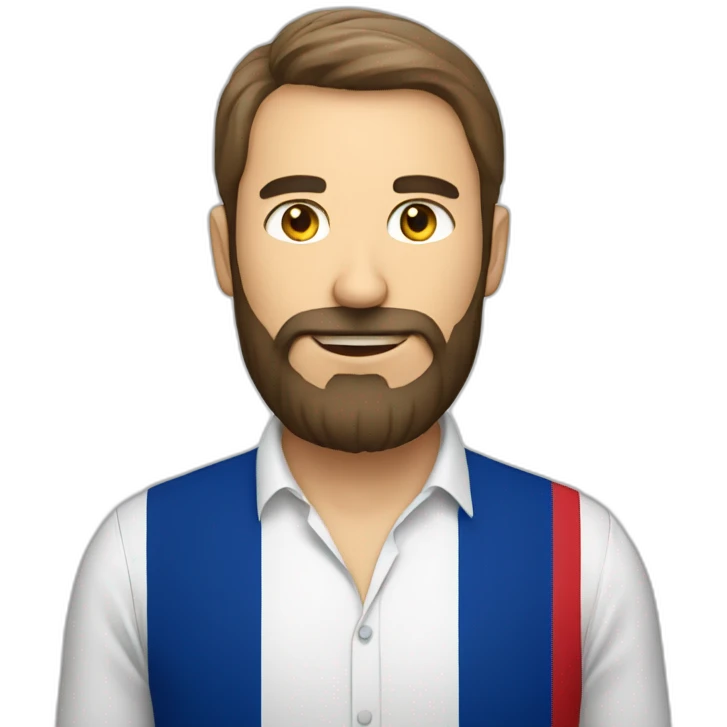 Bearded man in a shirt of the France flag  emoji